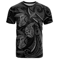 Hawaiian Mango Tribal Tattoo T Shirt Black White Pacific Traditional Pattern LT9 Black - Polynesian Pride