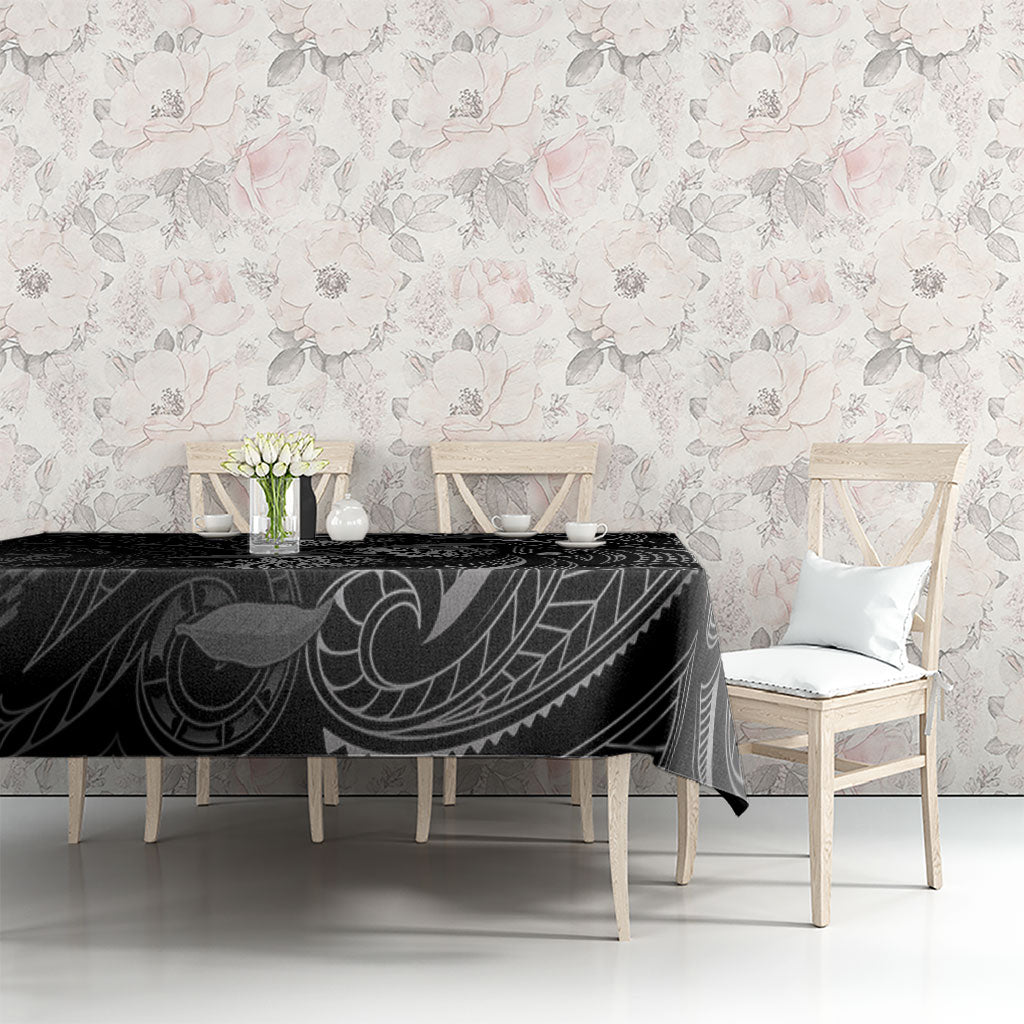 Hawaiian Mango Tribal Tattoo Tablecloth Black White Pacific Traditional Pattern LT9 - Polynesian Pride