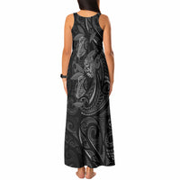 Hawaiian Mango Tribal Tattoo Tank Maxi Dress Black White Pacific Traditional Pattern LT9 - Polynesian Pride