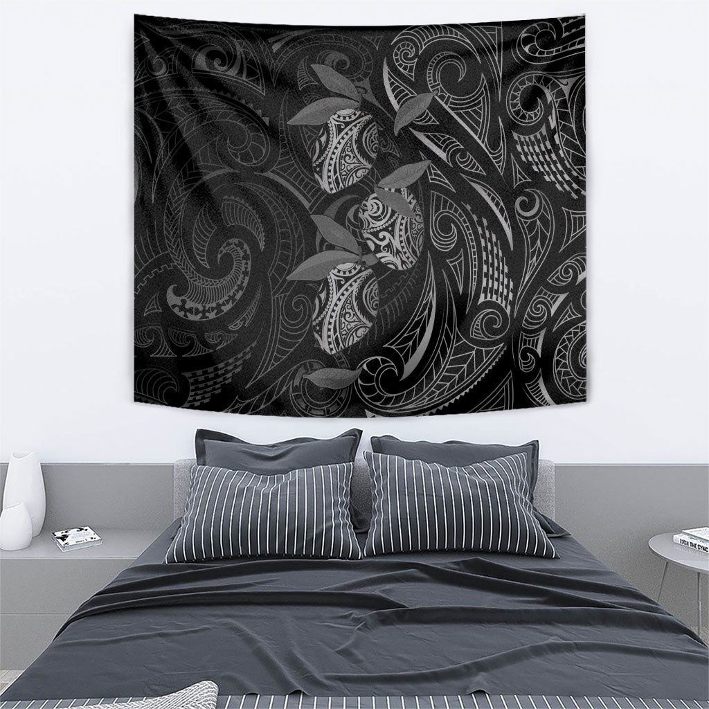 Hawaiian Mango Tribal Tattoo Tapestry Black White Pacific Traditional Pattern LT9 - Polynesian Pride