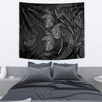 Hawaiian Mango Tribal Tattoo Tapestry Black White Pacific Traditional Pattern LT9 - Polynesian Pride