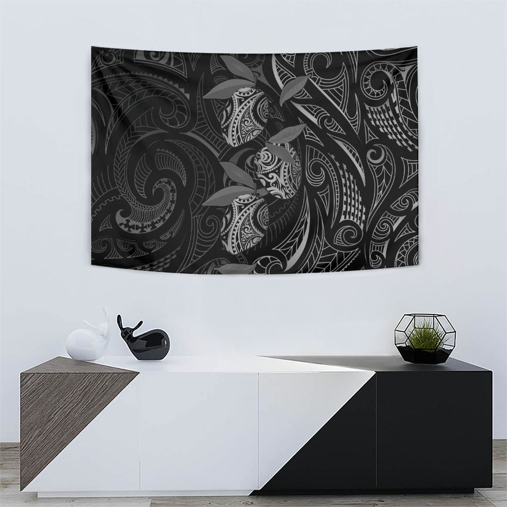 Hawaiian Mango Tribal Tattoo Tapestry Black White Pacific Traditional Pattern LT9 - Polynesian Pride