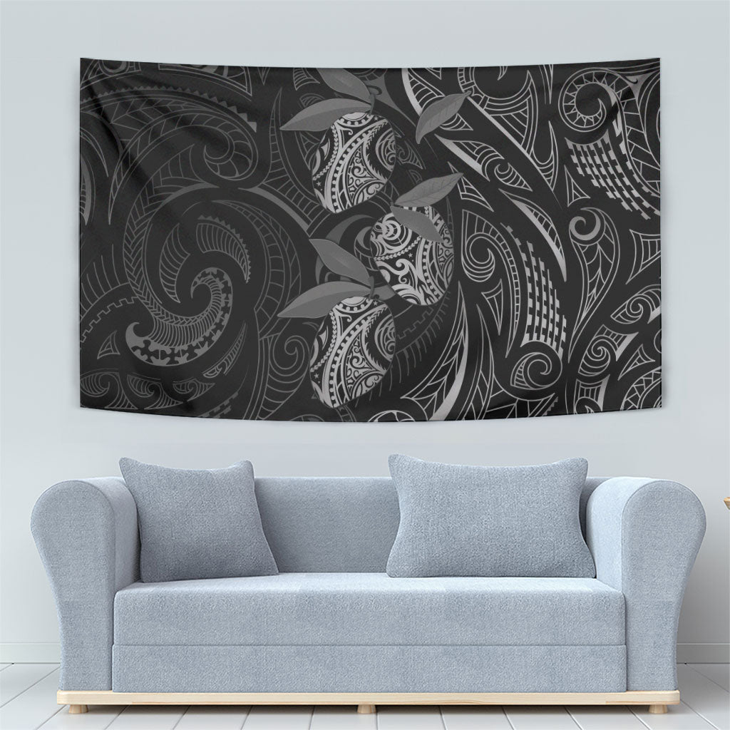 Hawaiian Mango Tribal Tattoo Tapestry Black White Pacific Traditional Pattern LT9 - Polynesian Pride