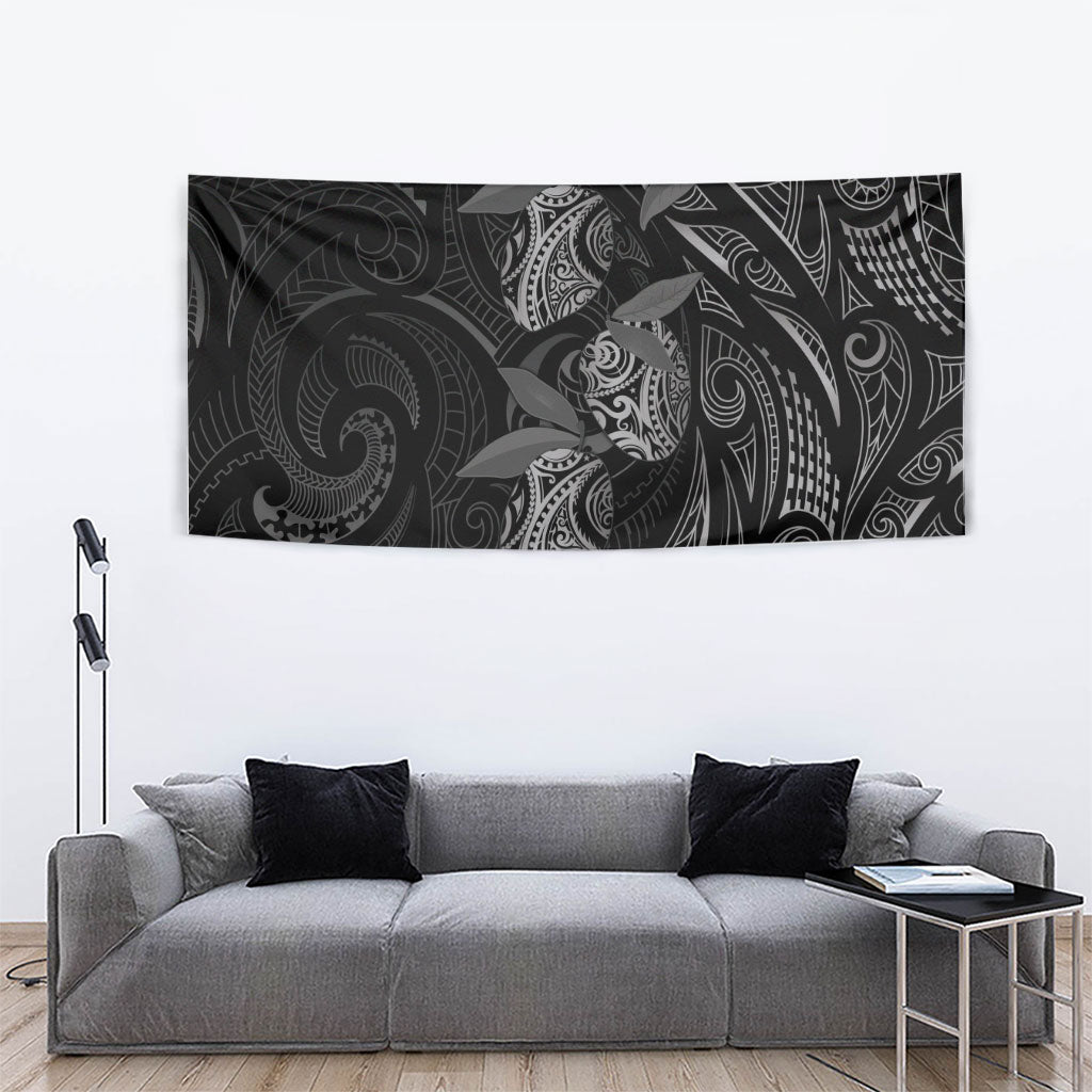 Hawaiian Mango Tribal Tattoo Tapestry Black White Pacific Traditional Pattern LT9 - Polynesian Pride
