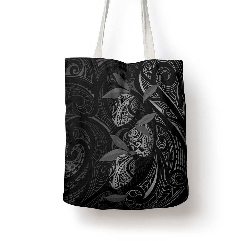 Hawaiian Mango Tribal Tattoo Tote Bag Black White Pacific Traditional Pattern LT9 - Polynesian Pride