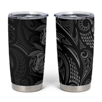 Hawaiian Mango Tribal Tattoo Tumbler Cup Black White Pacific Traditional Pattern LT9 Black - Polynesian Pride