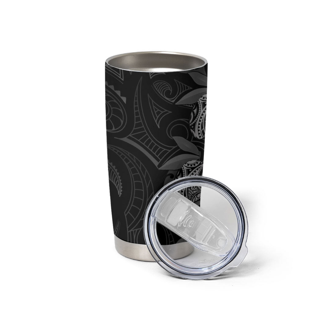 Hawaiian Mango Tribal Tattoo Tumbler Cup Black White Pacific Traditional Pattern LT9 - Polynesian Pride