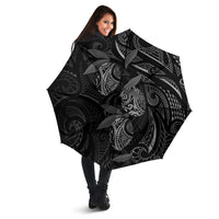 Hawaiian Mango Tribal Tattoo Umbrella Black White Pacific Traditional Pattern LT9 - Polynesian Pride