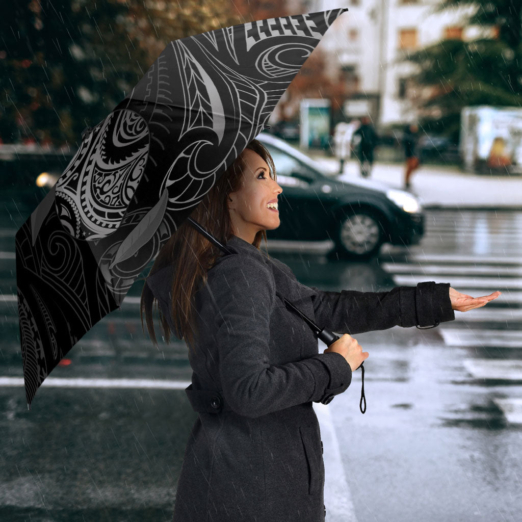 Hawaiian Mango Tribal Tattoo Umbrella Black White Pacific Traditional Pattern LT9 - Polynesian Pride