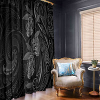 Hawaiian Mango Tribal Tattoo Window Curtain Black White Pacific Traditional Pattern LT9 - Polynesian Pride