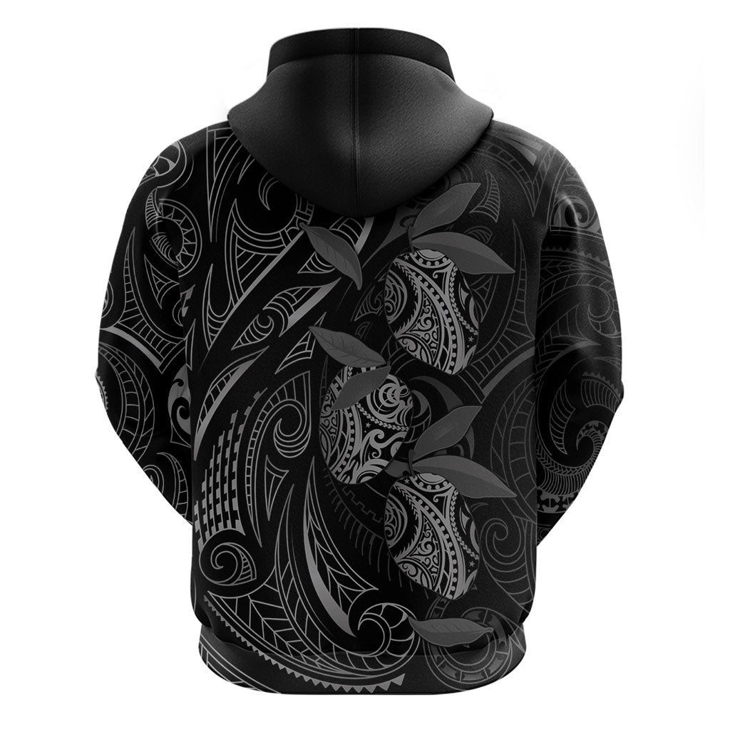 Hawaiian Mango Tribal Tattoo Zip Hoodie Black White Pacific Traditional Pattern LT9 - Polynesian Pride