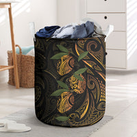Hawaiian Mango Tribal Tattoo Laundry Basket Gold Pacific Traditional Pattern LT9 Gold - Polynesian Pride