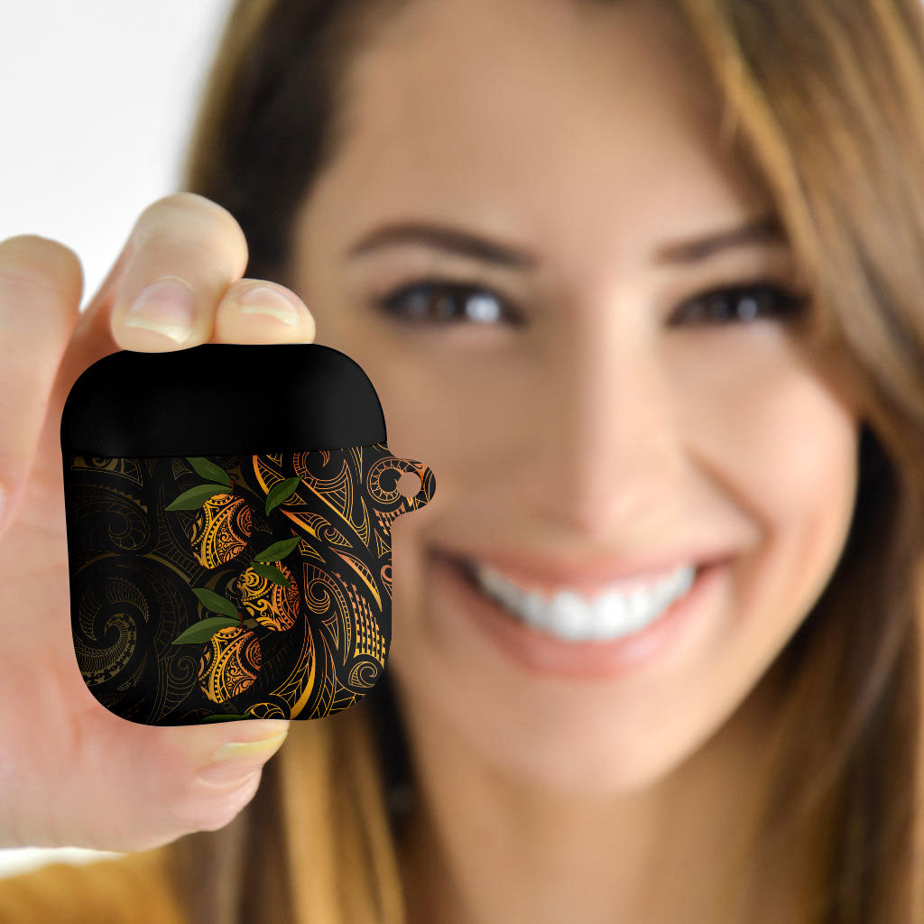 Hawaiian Mango Tribal Tattoo AirPods Case Gold Pacific Traditional Pattern LT9 - Polynesian Pride