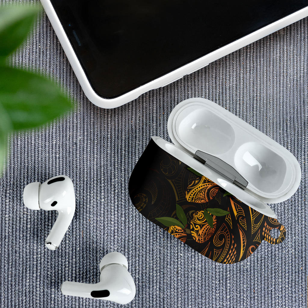 Hawaiian Mango Tribal Tattoo AirPods Case Gold Pacific Traditional Pattern LT9 - Polynesian Pride