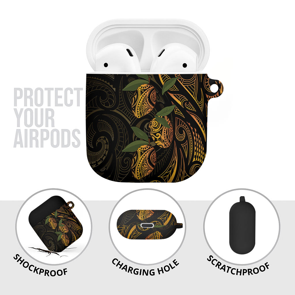 Hawaiian Mango Tribal Tattoo AirPods Case Gold Pacific Traditional Pattern LT9 - Polynesian Pride