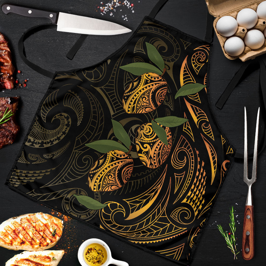 Hawaiian Mango Tribal Tattoo Apron Gold Pacific Traditional Pattern LT9 Gold - Polynesian Pride