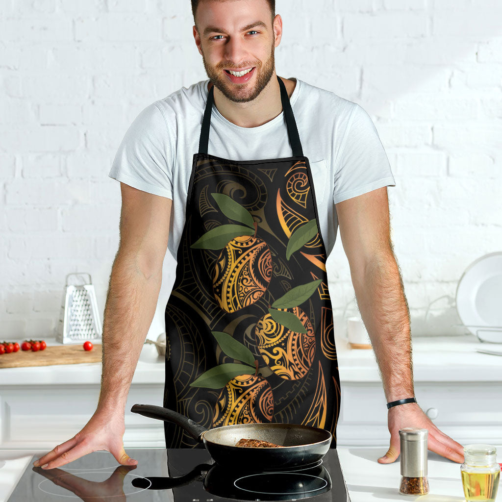 Hawaiian Mango Tribal Tattoo Apron Gold Pacific Traditional Pattern LT9 - Polynesian Pride