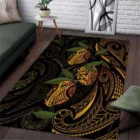 Hawaiian Mango Tribal Tattoo Area Rug Gold Pacific Traditional Pattern LT9 Gold - Polynesian Pride