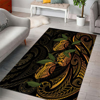 Hawaiian Mango Tribal Tattoo Area Rug Gold Pacific Traditional Pattern LT9 - Polynesian Pride