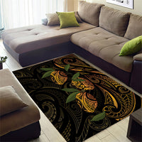 Hawaiian Mango Tribal Tattoo Area Rug Gold Pacific Traditional Pattern LT9 - Polynesian Pride