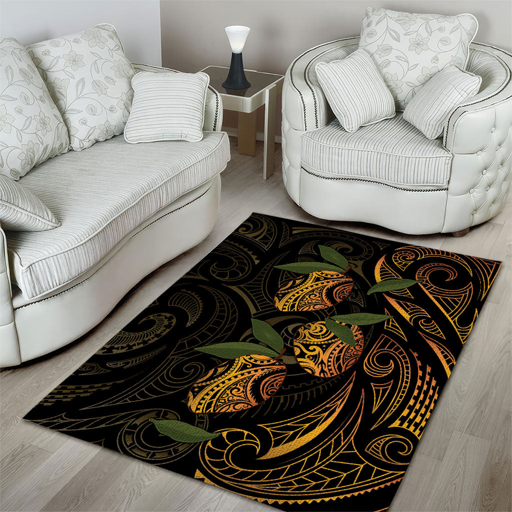 Hawaiian Mango Tribal Tattoo Area Rug Gold Pacific Traditional Pattern LT9 - Polynesian Pride