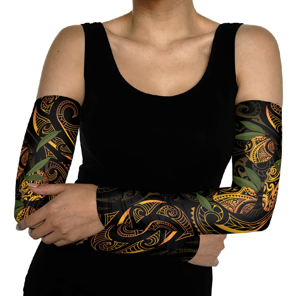Hawaiian Mango Tribal Tattoo Arm Sleeves Gold Pacific Traditional Pattern LT9 - Polynesian Pride