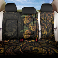 Hawaiian Mango Tribal Tattoo Back Car Seat Cover Gold Pacific Traditional Pattern LT9 One Size Gold - Polynesian Pride