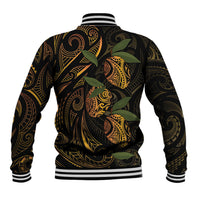 Hawaiian Mango Tribal Tattoo Baseball Jacket Gold Pacific Traditional Pattern LT9 - Polynesian Pride