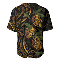 Hawaiian Mango Tribal Tattoo Baseball Jersey Gold Pacific Traditional Pattern LT9 - Polynesian Pride