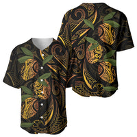 Hawaiian Mango Tribal Tattoo Baseball Jersey Gold Pacific Traditional Pattern LT9 - Polynesian Pride