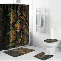 Hawaiian Mango Tribal Tattoo Bathroom Set Gold Pacific Traditional Pattern LT9 Bathroom Set (4 pcs) Gold - Polynesian Pride