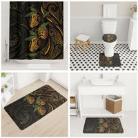 Hawaiian Mango Tribal Tattoo Bathroom Set Gold Pacific Traditional Pattern LT9 - Polynesian Pride