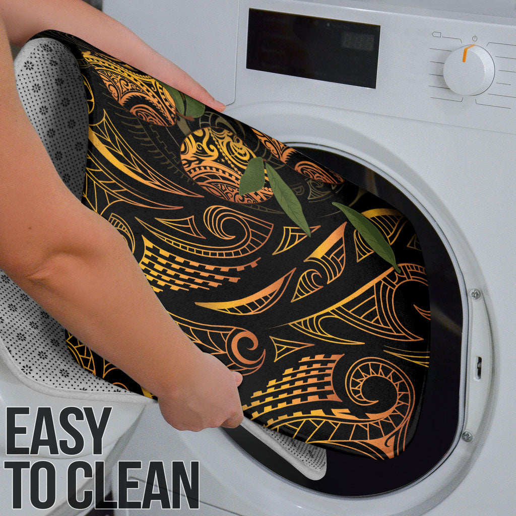 Hawaiian Mango Tribal Tattoo Bathroom Set Gold Pacific Traditional Pattern LT9 - Polynesian Pride