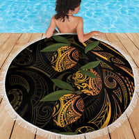 Hawaiian Mango Tribal Tattoo Beach Blanket Gold Pacific Traditional Pattern LT9 - Polynesian Pride