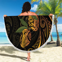 Hawaiian Mango Tribal Tattoo Beach Blanket Gold Pacific Traditional Pattern LT9 - Polynesian Pride