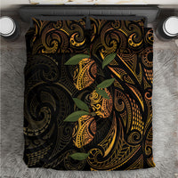 Hawaiian Mango Tribal Tattoo Bedding Set Gold Pacific Traditional Pattern LT9 Gold - Polynesian Pride