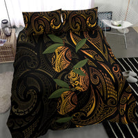 Hawaiian Mango Tribal Tattoo Bedding Set Gold Pacific Traditional Pattern LT9 - Polynesian Pride