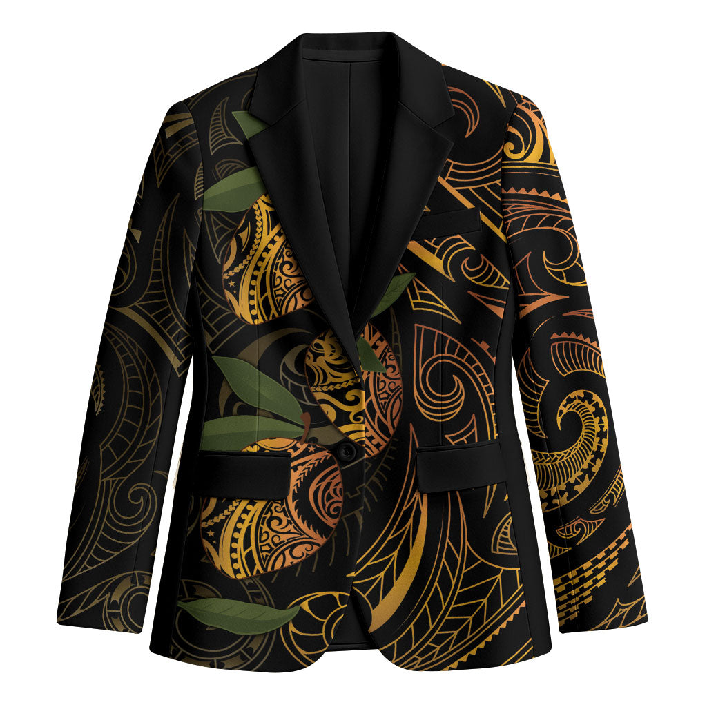 Hawaiian Mango Tribal Tattoo Blazer Gold Pacific Traditional Pattern LT9 Unisex Gold - Polynesian Pride