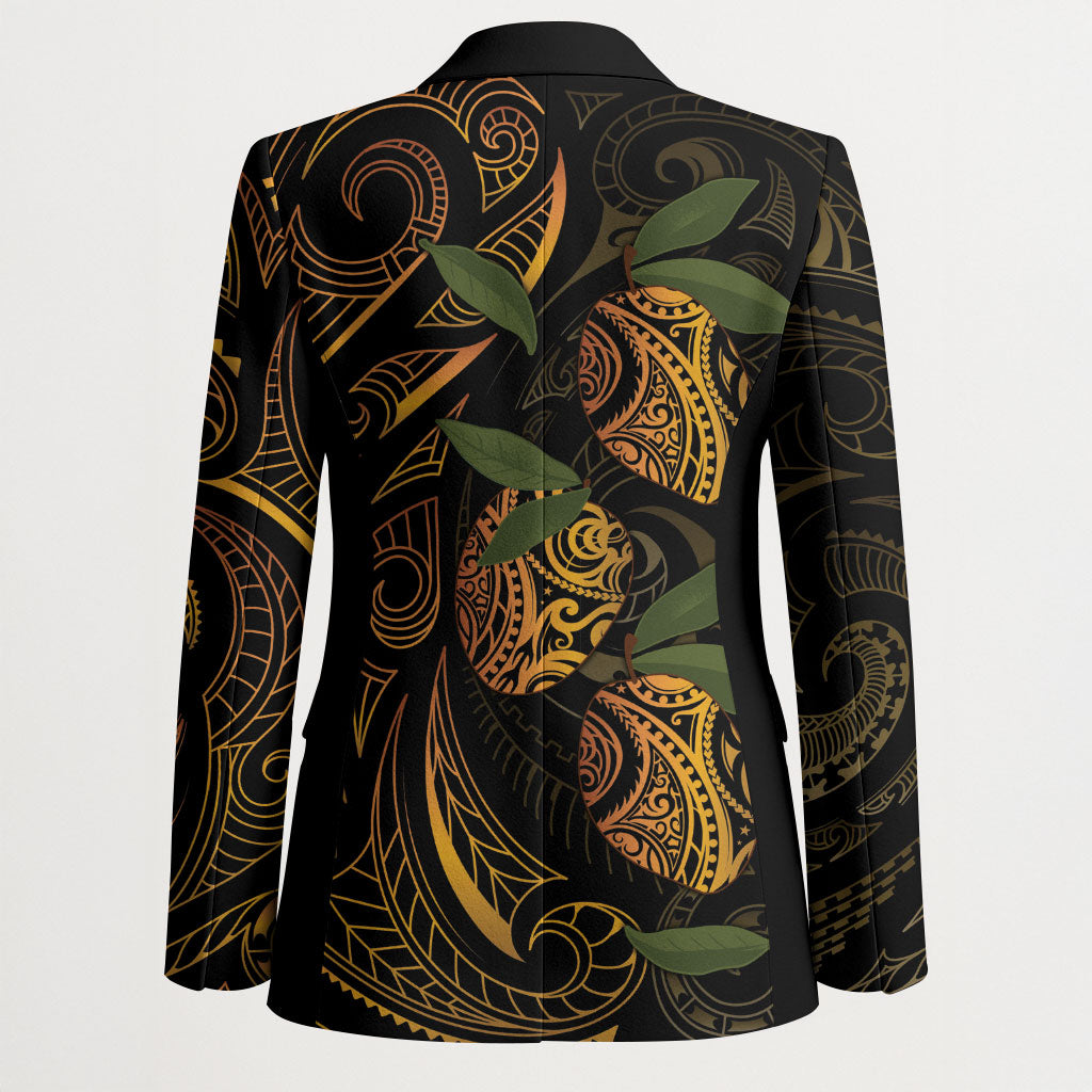 Hawaiian Mango Tribal Tattoo Blazer Gold Pacific Traditional Pattern LT9 - Polynesian Pride