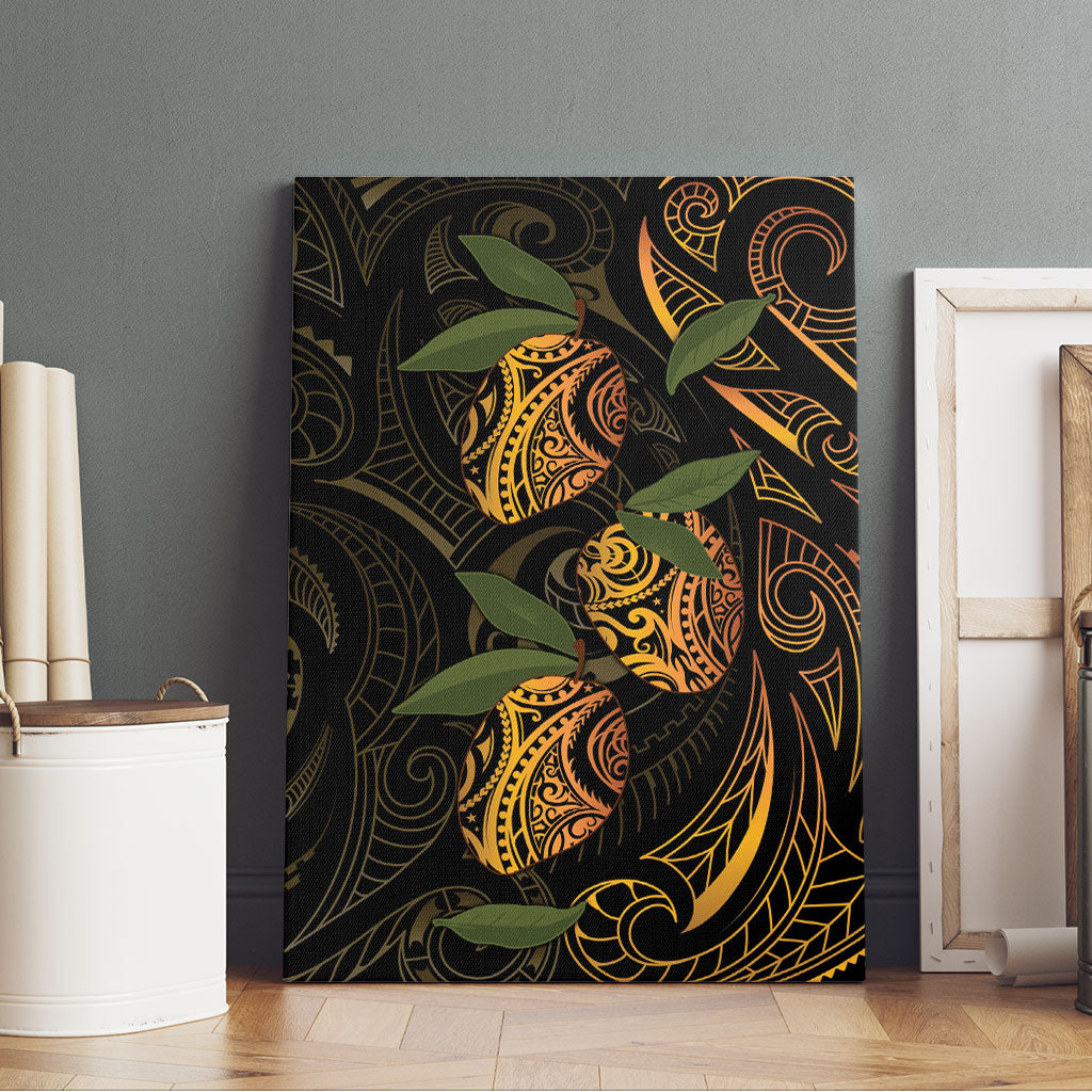 Hawaiian Mango Tribal Tattoo Canvas Wall Art Gold Pacific Traditional Pattern LT9 - Polynesian Pride