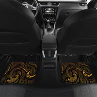 Hawaiian Mango Tribal Tattoo Car Mats Gold Pacific Traditional Pattern LT9 Set 2pcs - Back Gold - Polynesian Pride