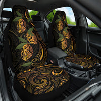 Hawaiian Mango Tribal Tattoo Car Seat Cover Gold Pacific Traditional Pattern LT9 One Size Gold - Polynesian Pride