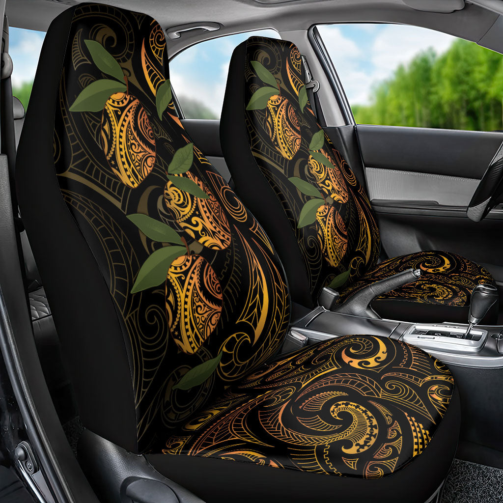 Hawaiian Mango Tribal Tattoo Car Seat Cover Gold Pacific Traditional Pattern LT9 - Polynesian Pride