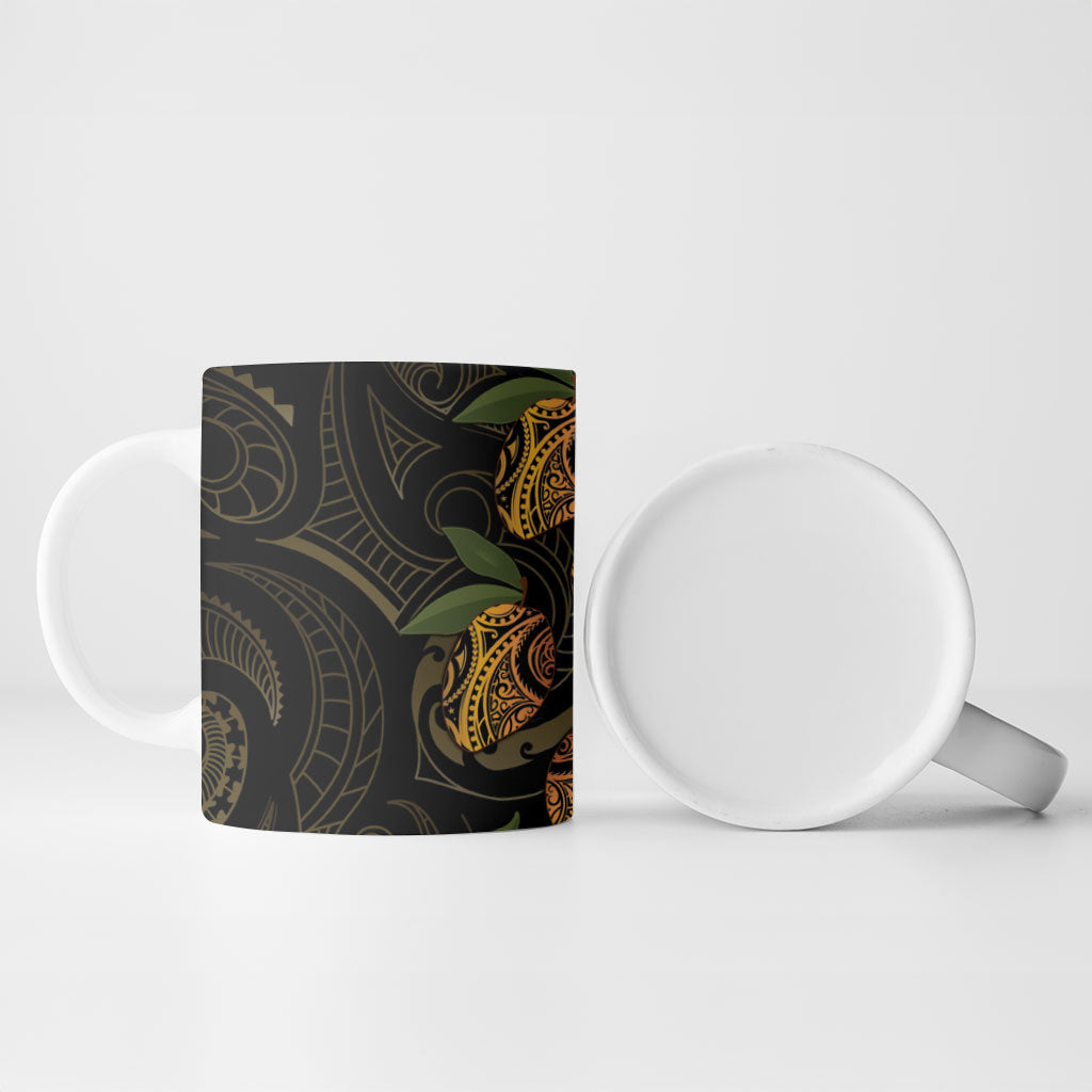 Hawaiian Mango Tribal Tattoo Ceramic Mug Gold Pacific Traditional Pattern LT9 - Polynesian Pride