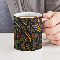 Hawaiian Mango Tribal Tattoo Ceramic Mug Gold Pacific Traditional Pattern LT9 - Polynesian Pride
