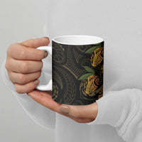 Hawaiian Mango Tribal Tattoo Ceramic Mug Gold Pacific Traditional Pattern LT9 - Polynesian Pride