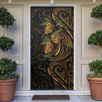 Hawaiian Mango Tribal Tattoo Door Cover Gold Pacific Traditional Pattern LT9 Gold - Polynesian Pride