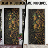 Hawaiian Mango Tribal Tattoo Door Cover Gold Pacific Traditional Pattern LT9 - Polynesian Pride