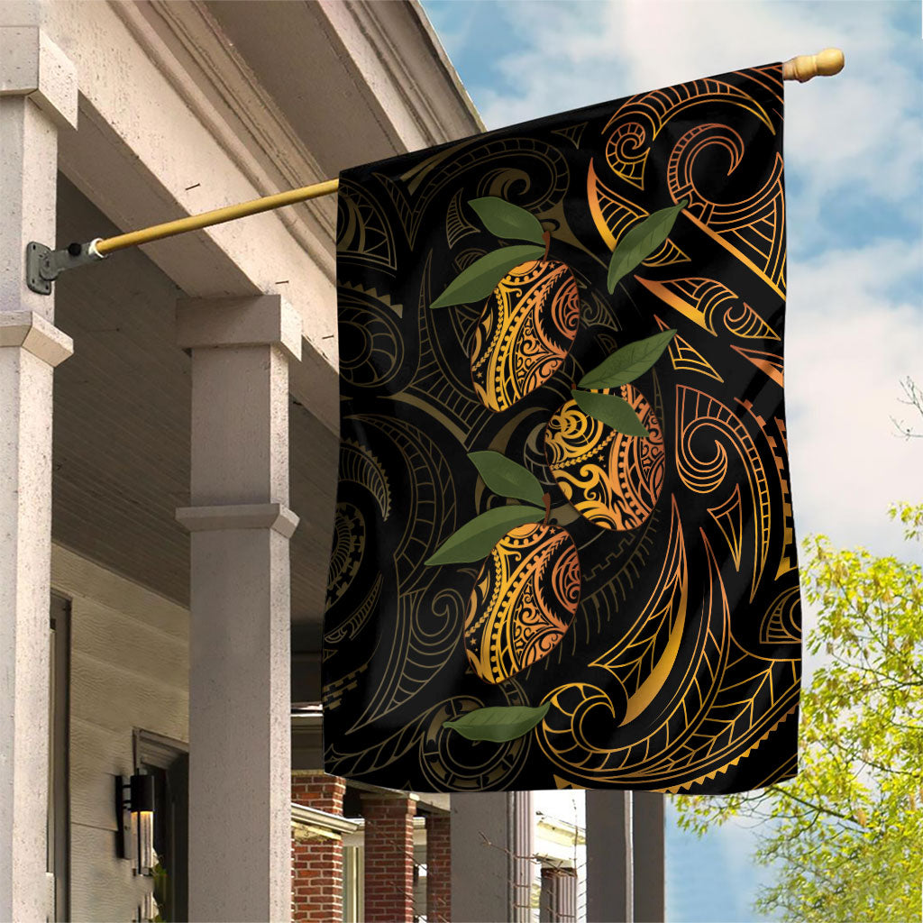 Hawaiian Mango Tribal Tattoo Garden Flag Gold Pacific Traditional Pattern LT9 House Flag Gold - Polynesian Pride