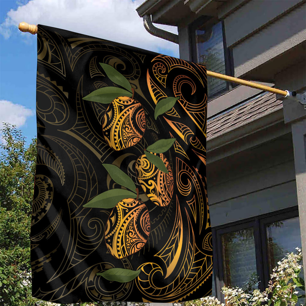 Hawaiian Mango Tribal Tattoo Garden Flag Gold Pacific Traditional Pattern LT9 - Polynesian Pride